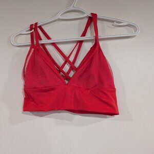 La Senza Mesh Criss Cross Sports Bra Fuchsia Pink Size Small
